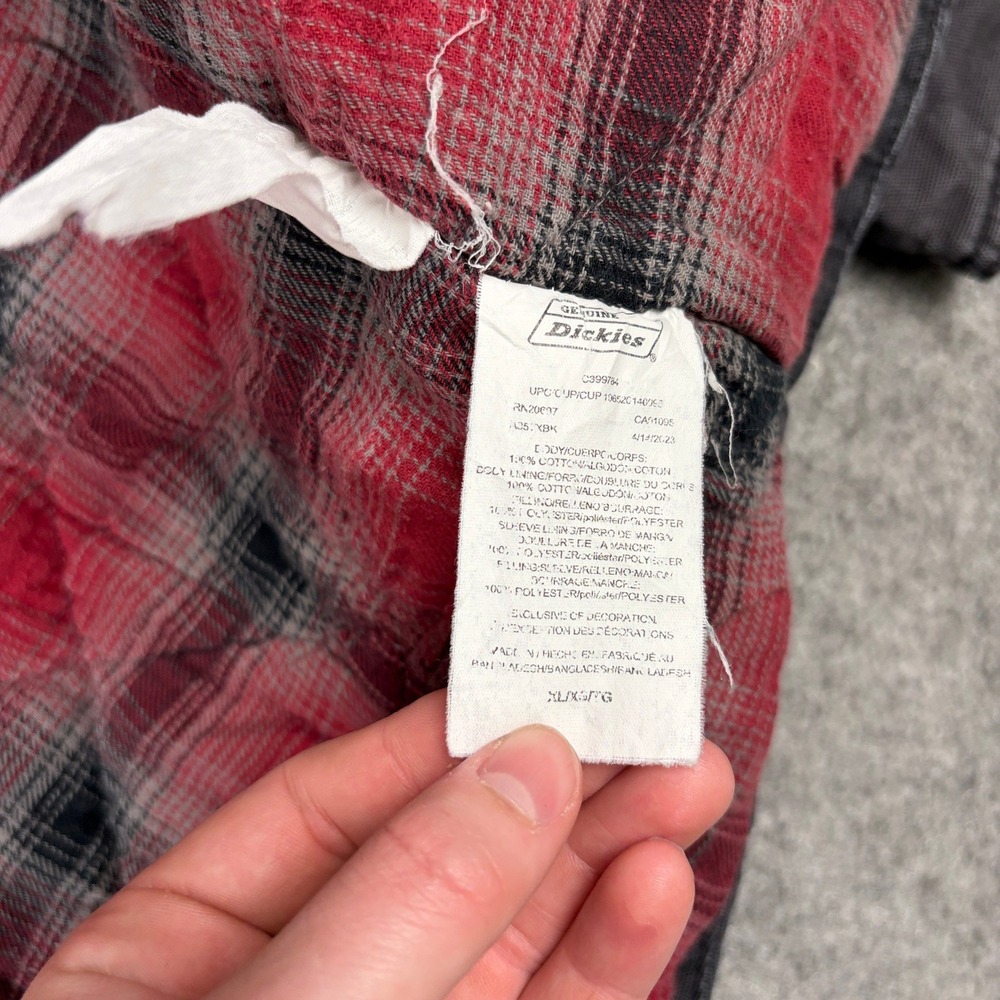 Dickies Jacket Mens XL Gray Flannel Lined Duck Canvas Workwear Detroit Utility - Picture 7 of 9